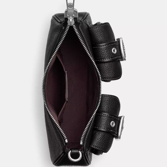 NWT Coach CM079 Leather Ashton Baguette shoulder bag Silver Black *SEALED* - Picture 5 of 10